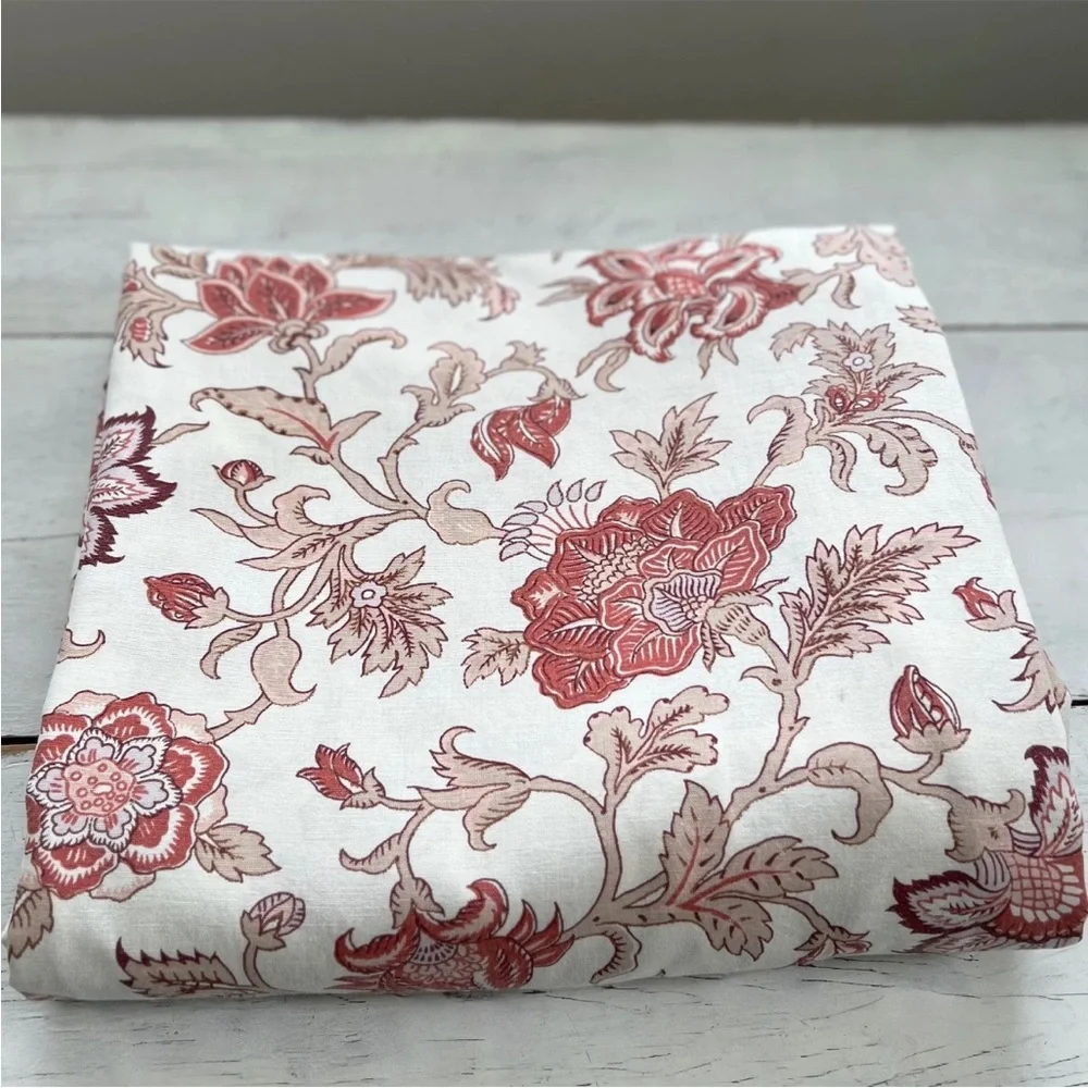 Pottery Barn Tascha Floral Palempore Jacobean Full/Queen Rust Red Duvet Cover